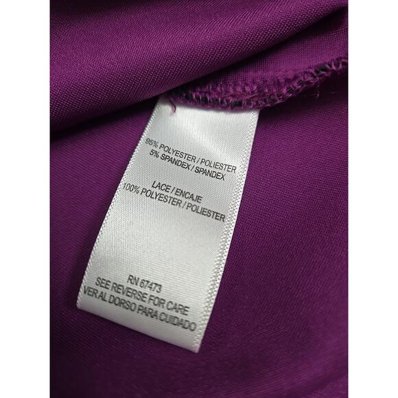 Purple Black Lace Contrast A-line Dress Womens Bust 32 In (XS) Unique Gothic - Picture 4 of 8